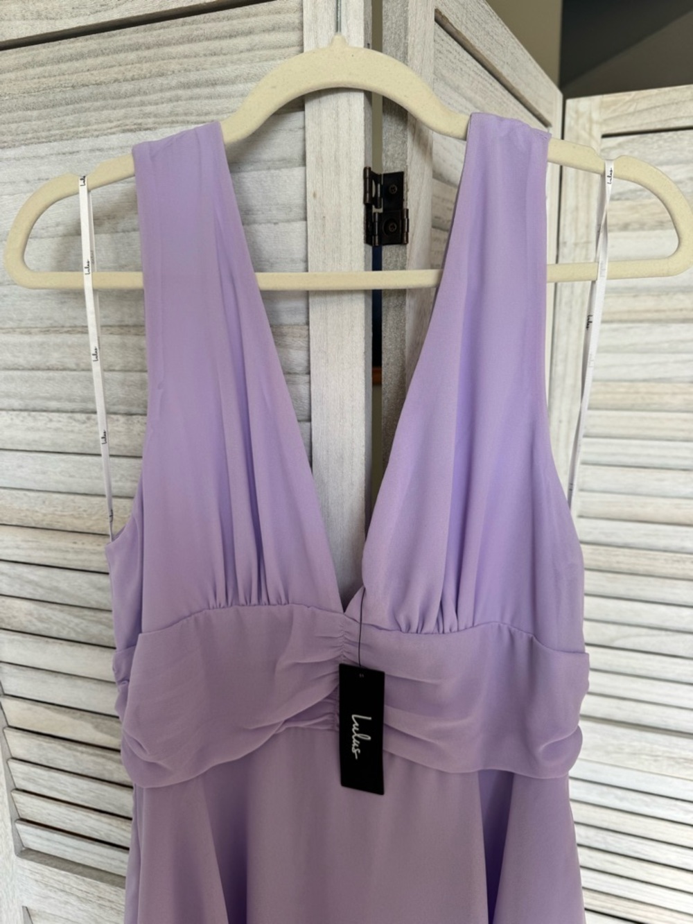 Lulu’s Celebration Time Lavender Sleeveless Tiered Midi Dress - Picture 6 of 8